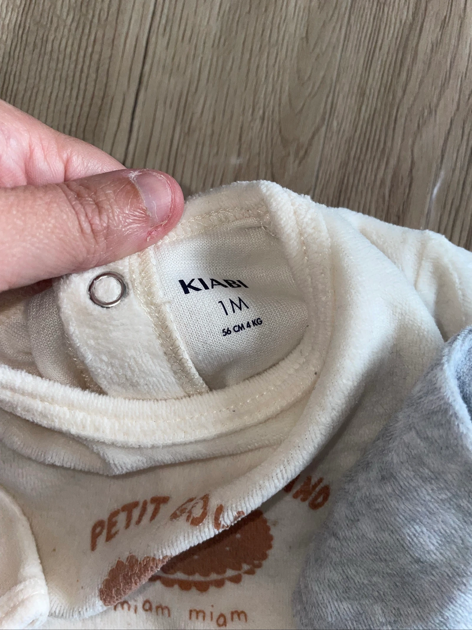 Lot of 2 velour pajamas 1 month 56 cm Kiabi – photo 4